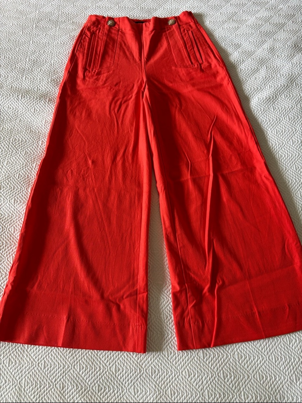 Ann Taylor Wide Leg Pants in Bright Orange